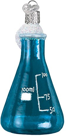 Old World Christmas Science Beaker Ornament 36238 FREE BOX Erlenmeyer Flask