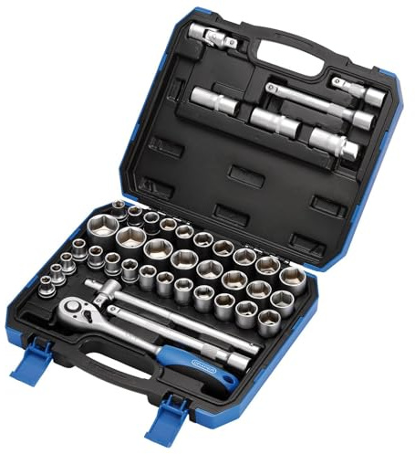 Draper Combined MM/AF Socket Set, 1/2 Sq. Dr. (41 Piece) 82136