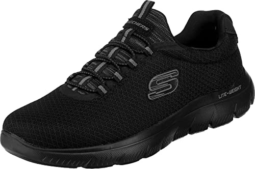 Skechers Men's Summits Trainers, Black Mesh Trim, 10 UK