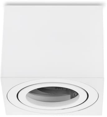 Dolce Led, Faretto da Incasso Piatto in Alluminio, 80x50mm, Orientabile, Tondo, Quadrato, Luce da Soffitto, Faretto da Parete, Spot da Incasso (Quadrato-Bianco)