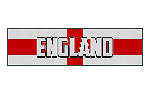 Purple Print House England Flag European Bar Runner - Football Country English Tournament Gifts For Him - Unique Footy Bar Mat, Large - 880x250