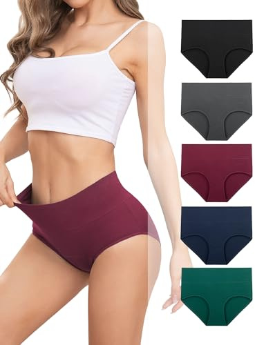 Benirap Womens Underwear Soft Cotton Hipster Panties Breathable Briefs 5 or 6 Pack