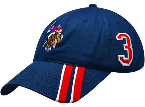 U.S. Polo Assn. Concept One Unisex Erwachsene Verstellbare Baseballkappe Polo Pferd Streifen Dad Hat, Navy, Einheitsgröße
