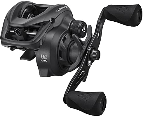 Piscifun Torrent II Moulinet de pêche en Fibre de Carbone de 9 kg, Rapport de Vitesse 6,6:1 et système de freinage magnétique, Moulinet de Lancer à Profil Bas, pour gaucher