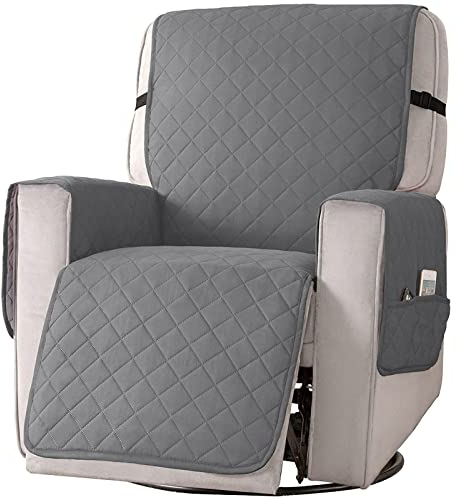 aolceth Sesselschoner, Sesselauflage Relax mit Armlehnen und Taschen, Anti-Flecken Solide Liegestuhlbezug, Waschbare Sesselbezüge für Haustiere, Hunde, Katzen