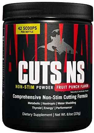 Universal Nutrition ANIMAL CUTS NS Pulver (Fruit Punch) Diät- & Definitionssupplement zum Gewichtsmanagement - regt Stoffwechsel an & reduziert Wassereinlagerungen, ohne Koffein, 42 Portionen
