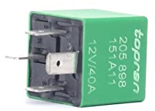 TOPRAN Relé bomba de combustible 12V 40A 205 898 001 6238534 90464760 Compatible con OPEL Corsa C Hatchback X01 Astra G CC T98 Meriva A Monospace X03 Astra G Caravan T98 Zafira A Monovolumen T98