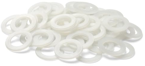 BOUMVID Kunststoff Unterlegscheiben M10X16mm, 50 Stück Nylon Unterlegscheibe Karosseriescheiben Kunststoffscheiben Beilagscheiben Plastik Beilagscheibe für Maschinen Klempner Elektrische Geräte