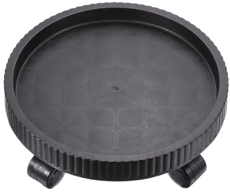PATIKIL Plant Stand with Wheels, 10 Inch Heavy Plant Roller Base Movable Flower Round Potted Pallet Rolling Planter Caddy for Indoor Outdoor, Dark Brown