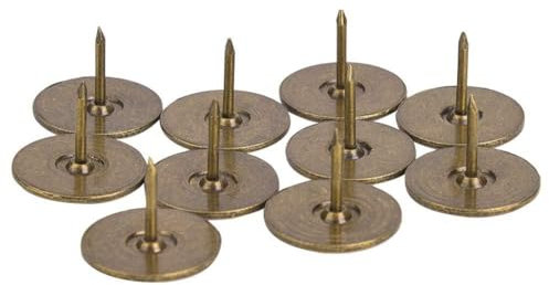 100 Stück Polsternägel, Flacher Kopf, Cyan-Bronze, Eisen, Dekorative Stifte, Sofa-Möbelzubehör (Durchmesser 19 mm * Gesamtlänge 15 mm)