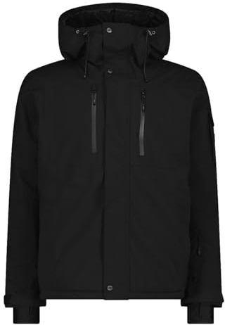 CMP - Giacca sci da uomo con cappuccio fisso, Nero, 52