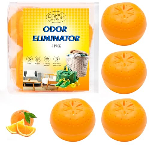 4 Pack Baking Soda Deodorizers, Shoe Deodorizer Balls, Air Freshener for Home, Odor Eliminator for Closets Bathroom Pets, Up to 80 Days