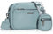 GASSDA Umhängetasche Damen PU Leder Crossbody Bag Handtasche Damen Kleine Taschen mit Abnehmbarem Schultergurt (Grau Blau)