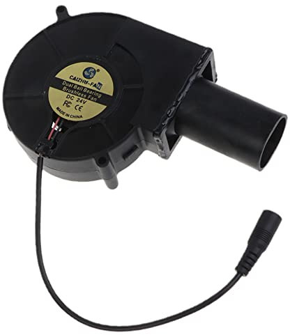 Ventilador de barbacoa de doble rodamiento de bolas para ventilador de aire de 24 V 3500 rpm con conducto de aire de 97 x 97 x 33 mm, ventilador centrífugo para cocina de estufa