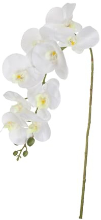 PATIKIL 38 Pollici Steli di Orchidea Artificiale, 1pz Fiori Finti di Phalaenopsis Ramificazioni al Tocco Reale per Decorazione Casa Ufficio Matrimoni Centrotavola, Bianco