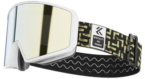KAPVOE Maschera da Sci con Lenti Magnetiche, Antifog, Protezione UV400, per Uomo, Donna e Giovani, Compatibile con Caschi, Ideale per Sci, Snowboard e Pattinaggio u ghiaccio 04