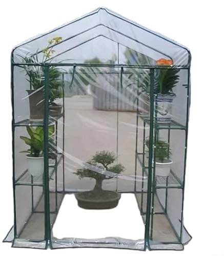 WIIYENA Cubierta de PVC para invernadero, 143 x 143 x 195 cm, refugio transparente para plantas, tiendas de campaña, cubierta de plantas para interiores y exteriores, balcón, jardín, casa de cultivo