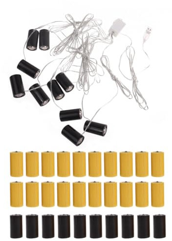 NRVTRE Éliminateur de Piles LR14/AA/AAA 4.5V et 3V, Accessoire de transformateur pour Bougies électroniques, Jouets et lumières électriques (LR14, 10 en 1)