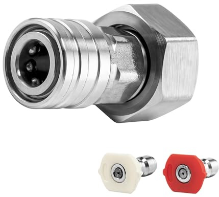 POWER TOWN Garden Hose to High Pressure Washer Attachment, Turn Water Hose into Power Washer Adapter 3/4” Female GHT to 1/4” Quick Connect, with 2 Nozzles Tips, Orifice 4.0