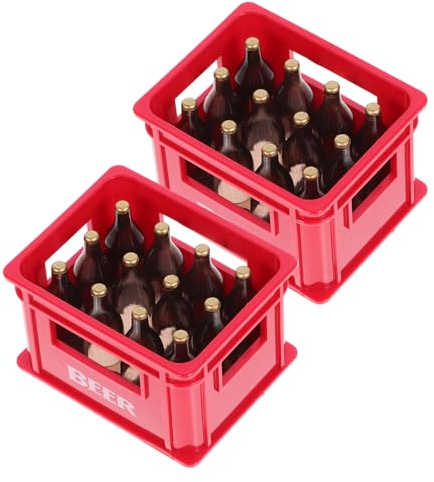 Anneome 2pcs Magnetic Beer Bottle Opener Creative Crate-Shaped Design Portable Lightweight Beer Opener with Vibrant Red Color for Parties and Outdoor Use
