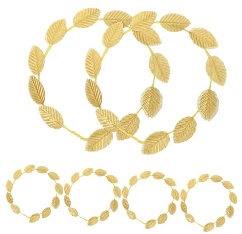 VICASKY 12 Stück Teiliges Goldenes Lorbeerkranz Stirnband aus Kunststoff Römischer Kopfschmuck Langlebiges Haar-accessoire für Cosplay Hochzeit Party Fotografie und Festliche Anlässe