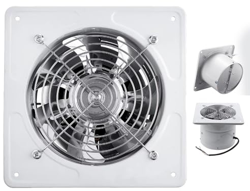AISINILALAO Ventilatore da Sottotetto in Metallo con 7 Pale 2800PRM, Ventilatore da Finestra per Seminterrati da 4 a 12 Pollici per Cucina/Bagno/Garage (Bianco),4 inch,110V