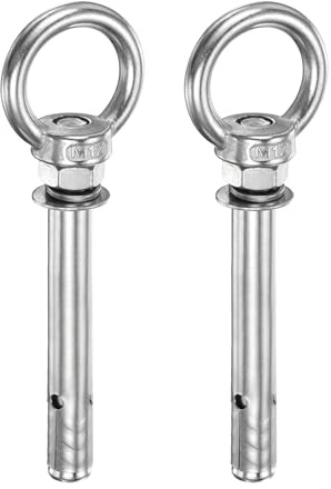 PATIKIL Perno De Ojo De Elevación De Expansión M12x80mm, 2 Pcs Anillo De Acero Inoxidable Pernos De Expansión Para Elevación Perno De Ojo Interno Resistente Con Anillo