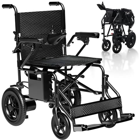 [2026 Upgrade] Hassky Electric Wheelchair for Adults Foldable, 15 Miles Range Motorized Wheelchair, All Terrain Power Wheelchairs for Seniors Supports Up to 350 lbs Black