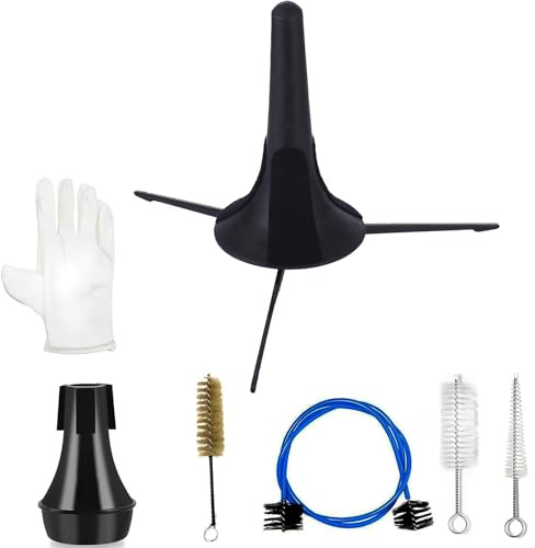 Set di 7 accessori per tromba compatti con supporto staccabile strumento di pulizia per pratica muto per musicisti gambe staccabili per tromba
