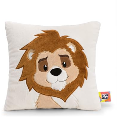 NICI Kissen Löwe 30x30cm - braun - 62750 | Flauschiges NICI Kuscheltier Kissen für Kinder und Erwachsene, Plüschkissen ideal für Zuhause, Kindergarten oder unterwegs