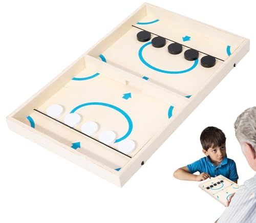 Hockey Board Game – 34,5 x 21,1 x 2,5 cm sling puck spel | trä vinnare bräda hockeyleksak | roligt trä hockeybrädor bord för barn, barn, flickor