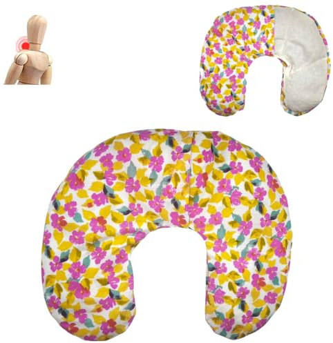 savasanas Cuscino Termico cervicale con noccioli di Ciliegia Fiori 2026 36 x 32 cm - ripieno con 600gr di noccioli di Ciliegie bio- per terapie del Freddo e del Caldo - con Fodera Lavabile