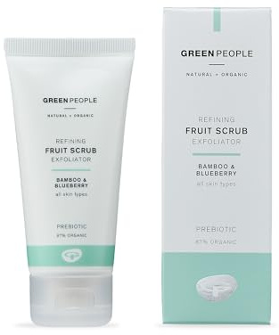 Green People fruktskrubb exfoliator 50 ml | Naturlig och ekologisk ansiktsskrubb | Mjuk ansiktsexfoliator för torr hud, kombinationshy, fet hud | Parabenfri, etylalkoholfri | Fri från grymhetsfri och