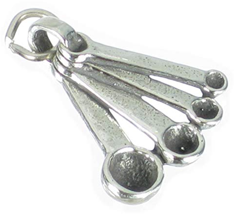 Cucchiai dosatori charm in argento sterling .925 x 1 misura cucchiaio charms