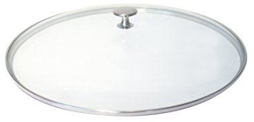 STAUB Glasdeckel 30 cm, flach, aus Borosilikatglas, mit rundem Knauf