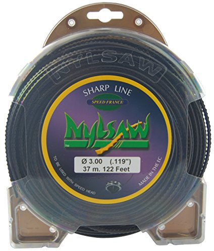 NYLSAW - Fil Nylon - Ø 3,00mm - L 37m - Fil Haute Performance - Profil en Forme de Lame Dentelée - Coupe Nette Et Précise - Efficace Sur Tous Types De Terrains