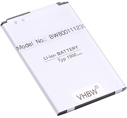 vhbw Akku kompatibel mit LG Risio, LS665, MS345, Tribute 2 TD-LTE, Y50, Tribute 2, Tribute Duo Handy Smartphone Telefon (1900 mAh, 3,8 V, Li-Ion)