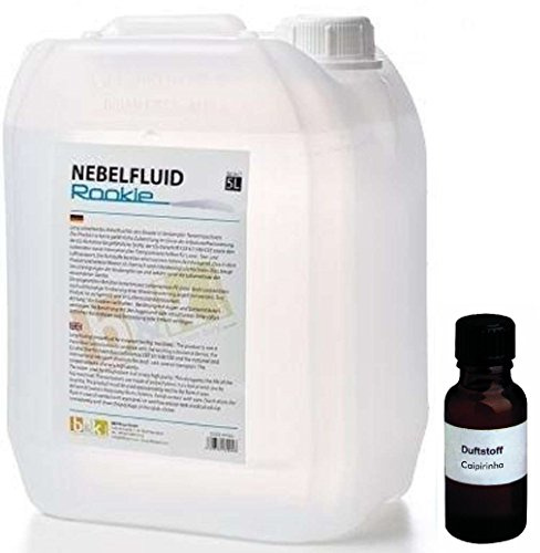 5 Liter DJPower Nebelfluid ROOKIE + 30 ml Duftstoff Caipirinha, Smoke-Fluid, Nebel-Fluid-Flüssigkeit für Nebelmaschine