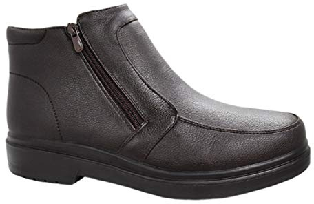 AK collezioni Scarpe stivaletti uomo casual invernali sneakers polacchine con pelliccia interna numero 40 41 42 43 44 45 (42, marrone)