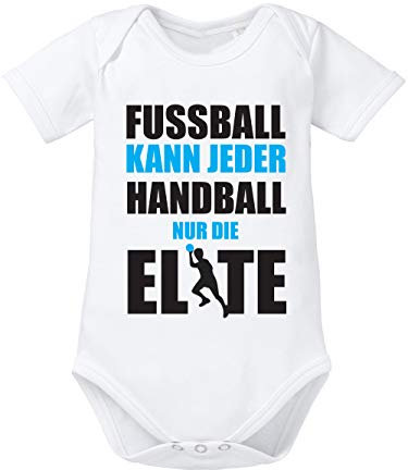 clothinx Baby Body Bio Fussball Kann Jeder Handball Nur Die Elite Weiß Gr. 50-56