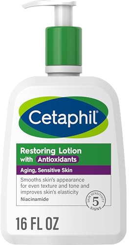 Cetaphil Restoring Body Lotion with Antioxidants for Aging Skin, Great for Neck and Chest Areas, Fragrance and Paraben Free, Suitable for Sensitive Skin 16 oz. Bottle
