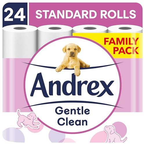 Andrex Family Soft Toilet Paper 24 Rolls (Previously Andrex Gentle Clean) Gentle on your Family’s skin– Pack of 24 Toilet Rolls, 170 sheets Per Roll, FSC Certified