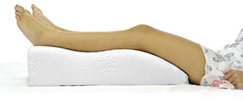 Fushia Medical Care Almohada para Piernas Ortopédica de Espuma Suave y Funda Lavable para Personas con Mala Circulación Sanguínea/Retención de Líquidos en Las Piernas (Malla Blanca)