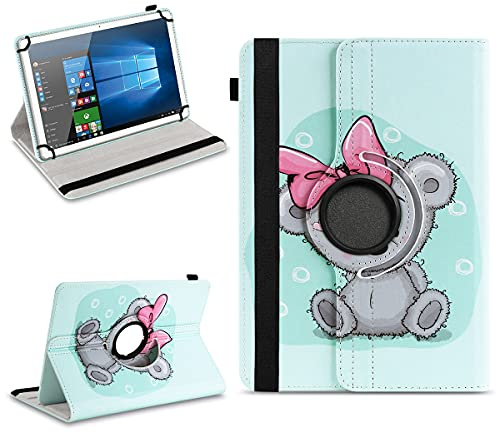 NAUC Robuste Universal Hülle 10 10.1 10.2 10.3 10.4 10.5 10.6 10.8 11 Zoll Tablet Schutzhülle Kunstleder Tasche Standfunktion extra 360° Drehbar