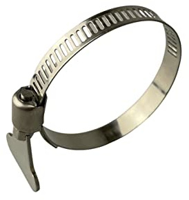 Boltza Edelstahl-Schlauchschellen, Schmetterlings-/Rändelschraube, Schlauchschellen, 32–44 mm, 10 Stück