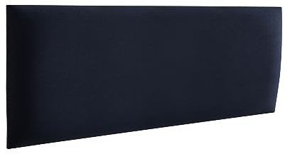 RAVIO Stoppade väggpaneler | 3D-paneler med skum | Väggkudde som sänggavel | Väggdekoration för sovrum, barnrum, kontor, hall |Mörk marinblå, 30 x 15 cm