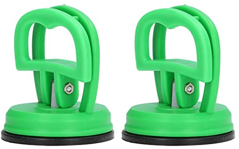 Heavy Duty Sugkoppar Dent Drager Sugkopp Reparationsverktyg, 2ST Enhandsspänne Sugkoppslyftare för keramiska plattor Bil Skal Telefon Demontering(Green)