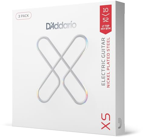 D'Addario XS Nickelbeschichtete E-Gitarrensaiten 10-52, 3 Sätze