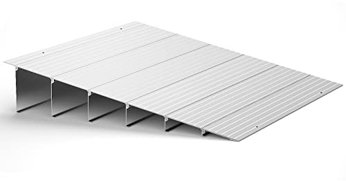 Door Threshold Ramp 6 Rise Door Ramp Aluminum Entry Ramp or Doorways Rated 800 lbs Load Capacity forWheelchair Scooters Power Chairs Walkers Metallic