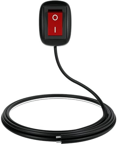 AUTOZOCO Interruptor de Coche DIY en Forma de Gota de Agua 12V, Botón On/Off, Cable 1 Metro, 12V-230V/10A SPST, Adhesivo, Rojo